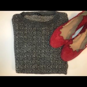 🆕 [Theory] Heathered Gray Print Hi-Lo Silk Blend Sweater Sz: P/TP